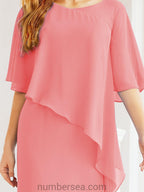 Robe de soirée formelle longue pour mère de la mariée avec cape à volants 28026