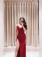 Abito da sera semplice con spalline sottili, elegante e seducente Y715