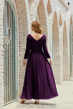 Abito da damigella Numbersea in chiffon, abito formale per festa, abito da sera 28016