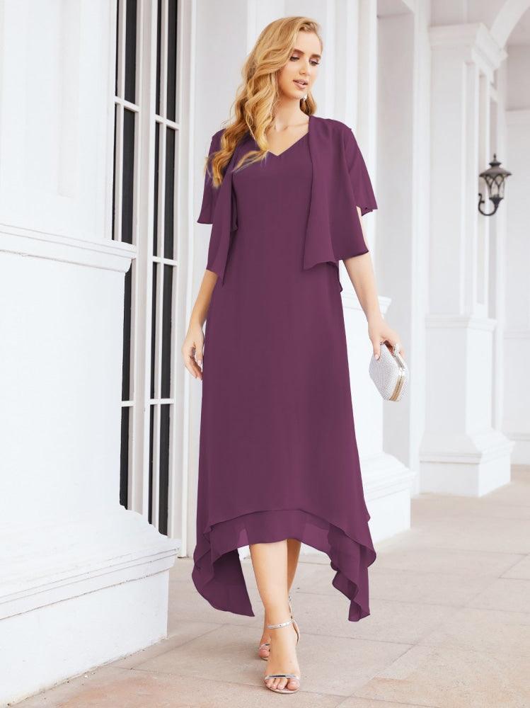 Vestido de Noiva de Duas Peças em Linha A para Mãe da Noiva Vestido de Festa Formal 28073