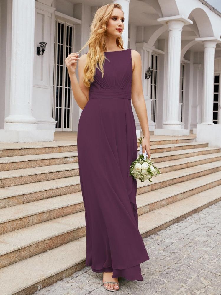 Abiti da damigella Numbersea per matrimonio con volant, lunghi, formali, da ballo 28039