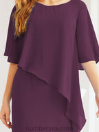Robe de soirée formelle longue pour mère de la mariée avec cape à volants 28026