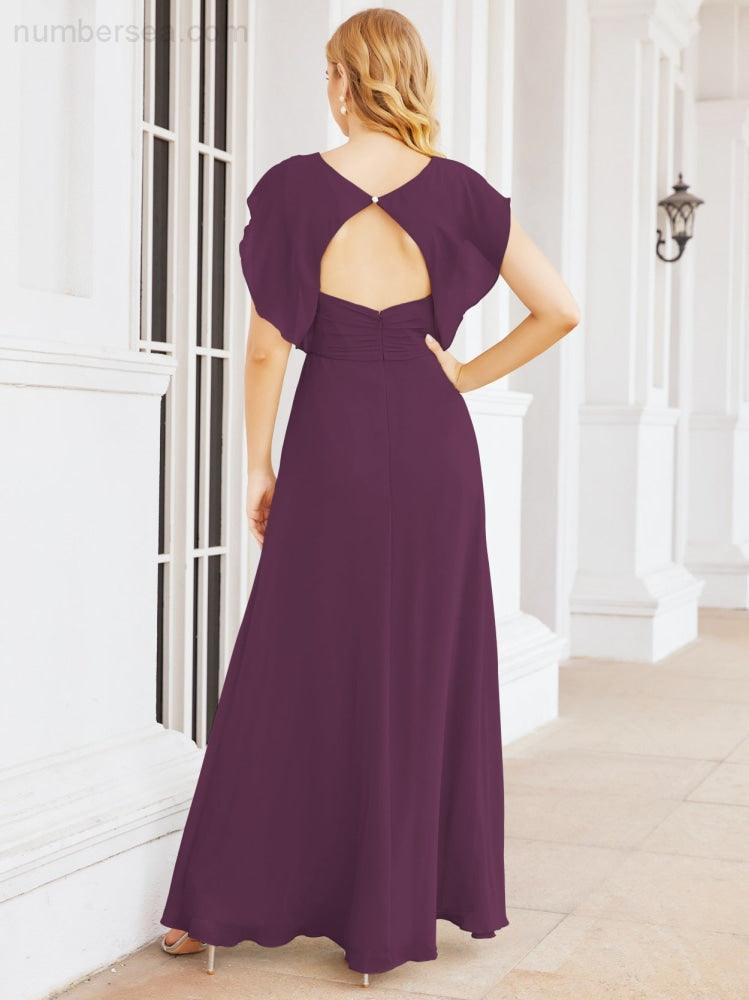Abiti da damigella Numbersea con mantella, abito formale da ballo, abiti con schiena scoperta per madre della sposa 28058