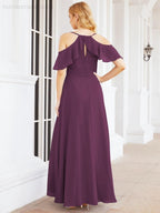 Robes longues de demoiselle d'honneur Numbersea à épaules dénudées, fente latérale, robes de bal formelles pour fête et mariage 28070