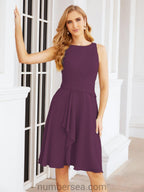 Vestidos para a Mãe da Noiva Vestido de Baile de Finalistas Vestido Casual Pregueado 28065