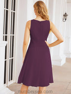 Vestidos para a Mãe da Noiva Vestido de Baile de Finalistas Vestido Casual Pregueado 28065