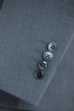 Abito da Sposa in Lana a Righe Blu Polveroso Su Misura in 3 Pezzi per lo Sposo e i Testimoni