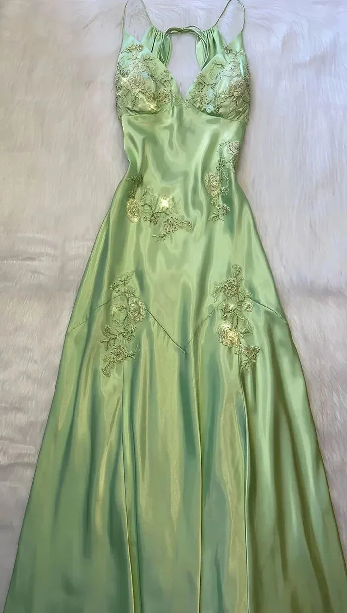Vestido Longo de Festa Cor-de-Rosa Vivo Encantador Vestido de Baile Bordado Vestido de Festa Y7526