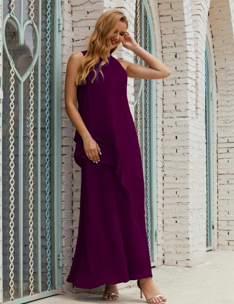 Vestido Longo de Chiffon para Mães da Noiva de Tamanho Grande, para Damas de Honra e Baile de Finalistas, Modelo 28019