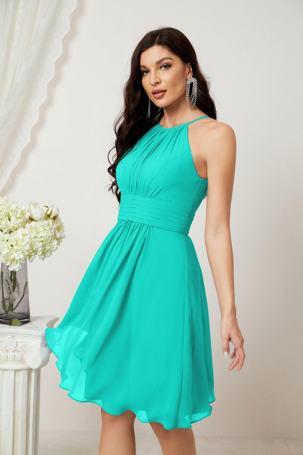 Robe de soirée formelle pour bal de fin d'études ou cocktail Halter 28011