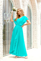 Robe de la Mère de la Mariée Grande Taille Col en V Longueur Solennelle Robe de Bal Formelle pour Invité de Mariage 28020