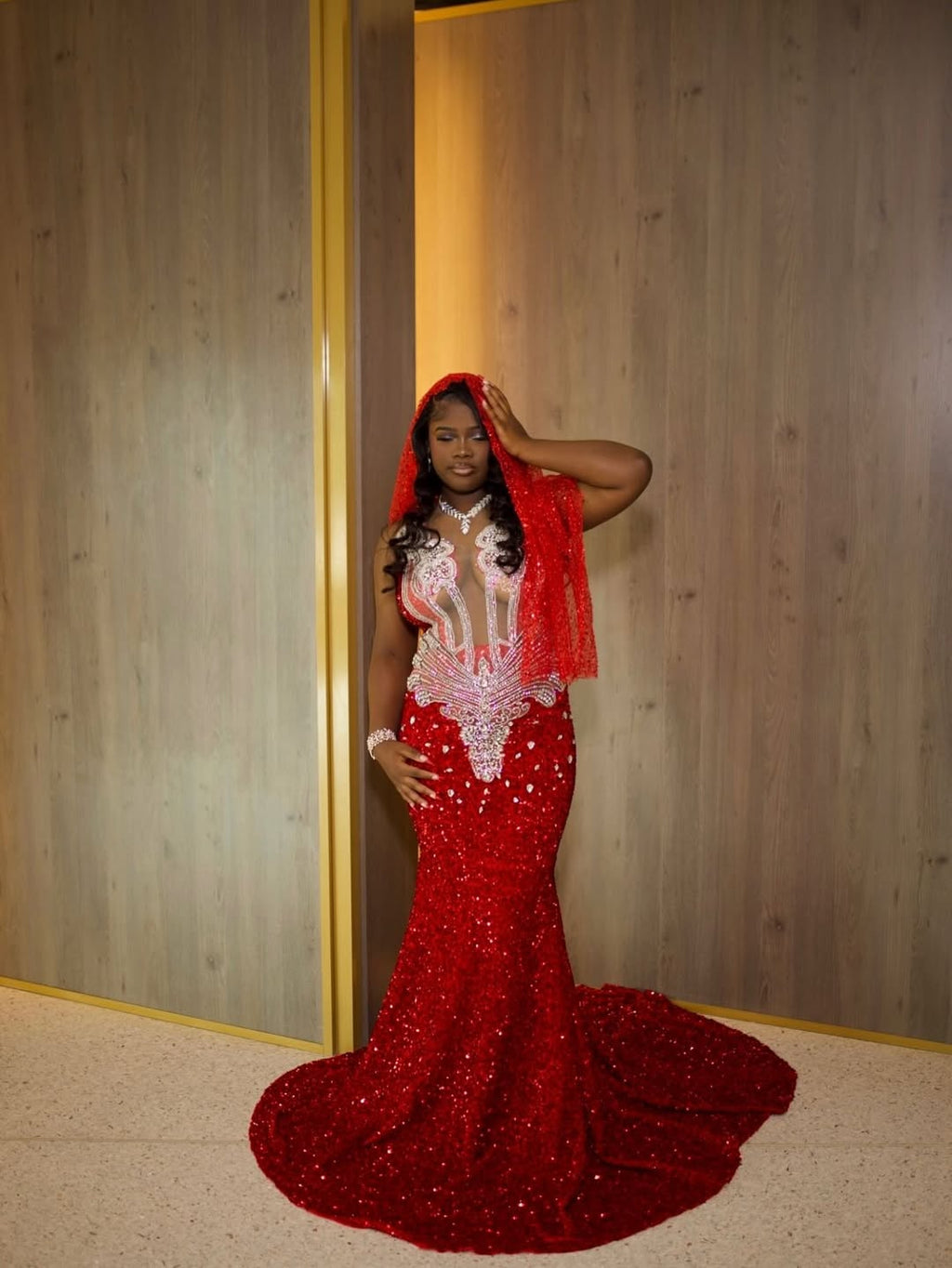 Charming Burgundy Sleeveless Sequin Mermaid Prom Dress Sheath Gem Embellishments