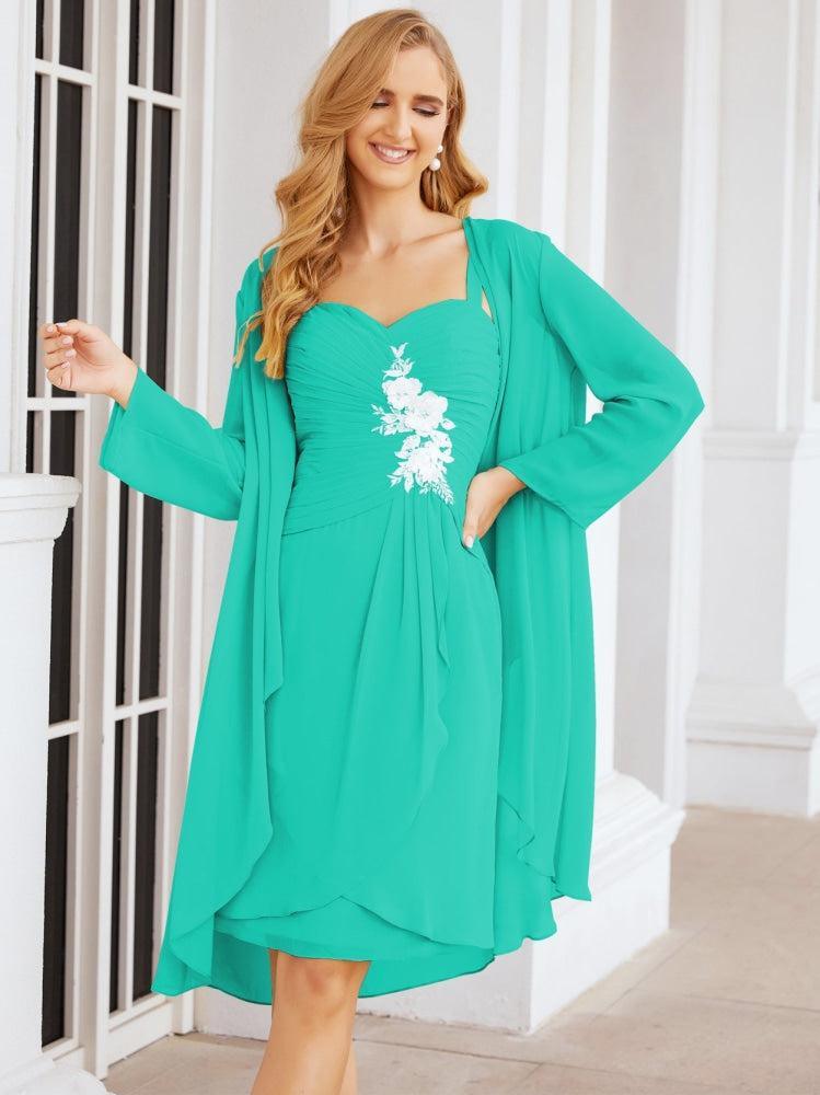 Vestidos de Mãe do Noivo Aplicações de Renda para Convidados de Casamento 28066