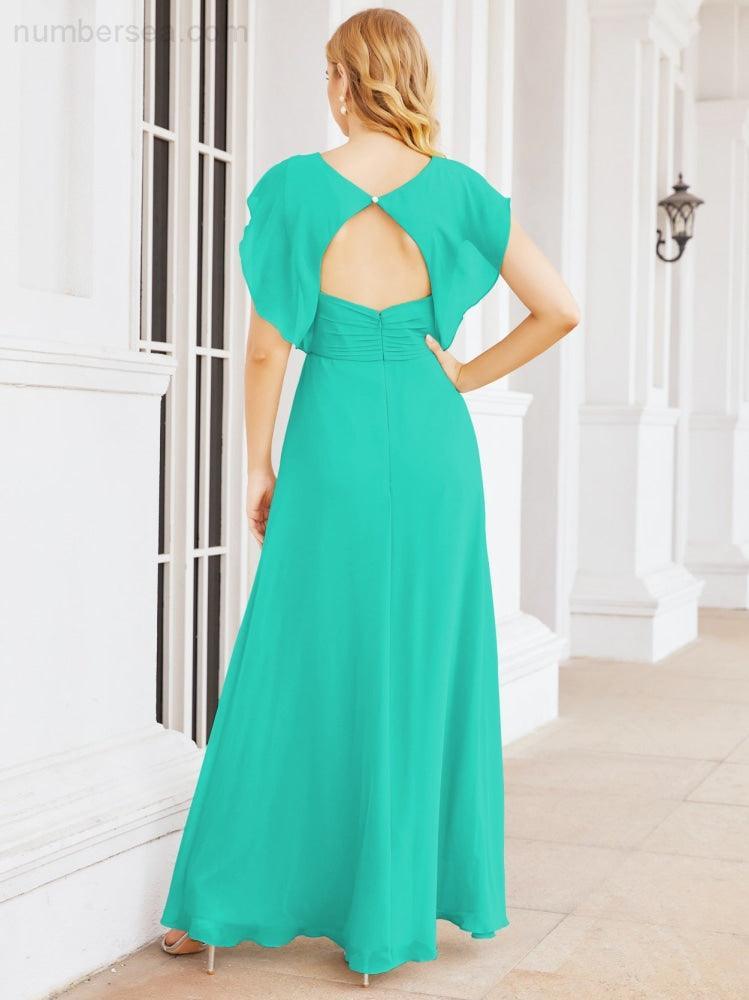 Abiti da damigella Numbersea con mantella, abito formale da ballo, abiti con schiena scoperta per madre della sposa 28058