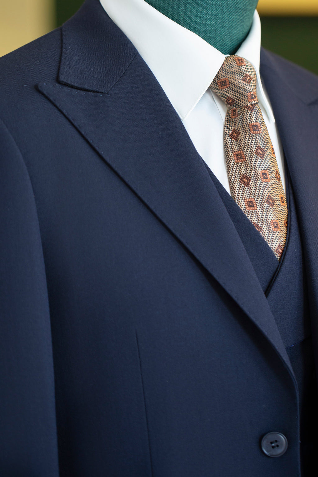 Completo da Sposa in Lana Blu Marina a 3 Pezzi per lo Sposo e i Testimoni