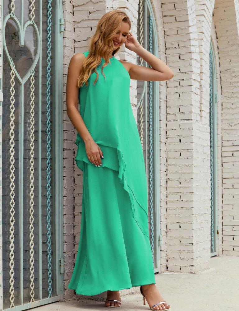 Vestido Longo de Chiffon para Mães da Noiva de Tamanho Grande, para Damas de Honra e Baile de Finalistas, Modelo 28019
