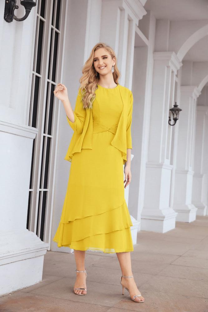 Vestido de Noiva de Duas Peças em Linha A para a Mãe da Noiva Vestido de Festa Formal 28072