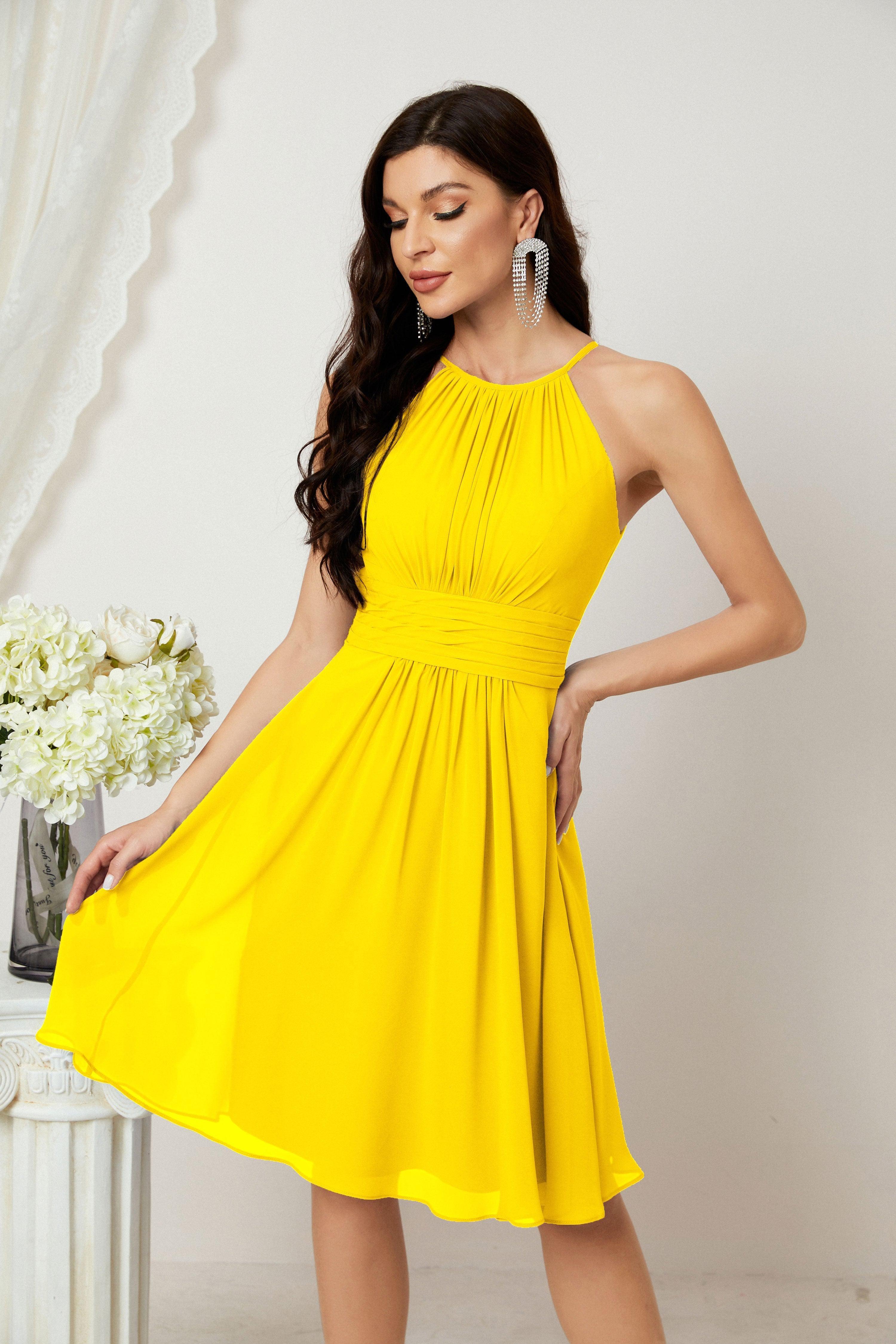 Robe de soirée formelle pour bal de fin d'études ou cocktail Halter 28011