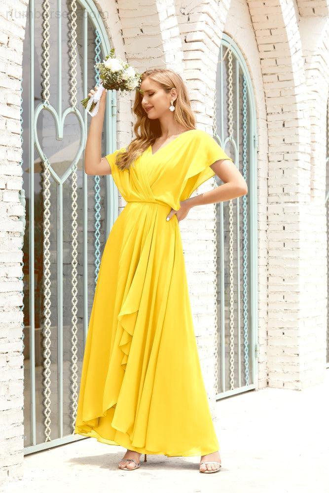 Robe de la Mère de la Mariée Grande Taille Col en V Longueur Solennelle Robe de Bal Formelle pour Invité de Mariage 28020