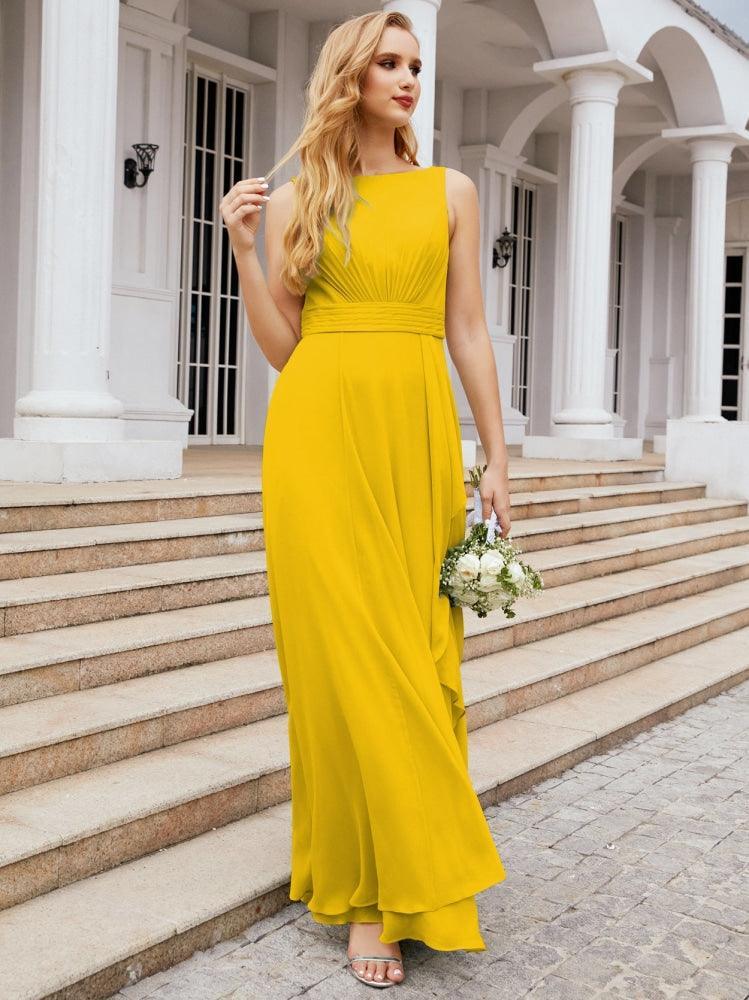 Abiti da damigella Numbersea per matrimonio con volant, lunghi, formali, da ballo 28039