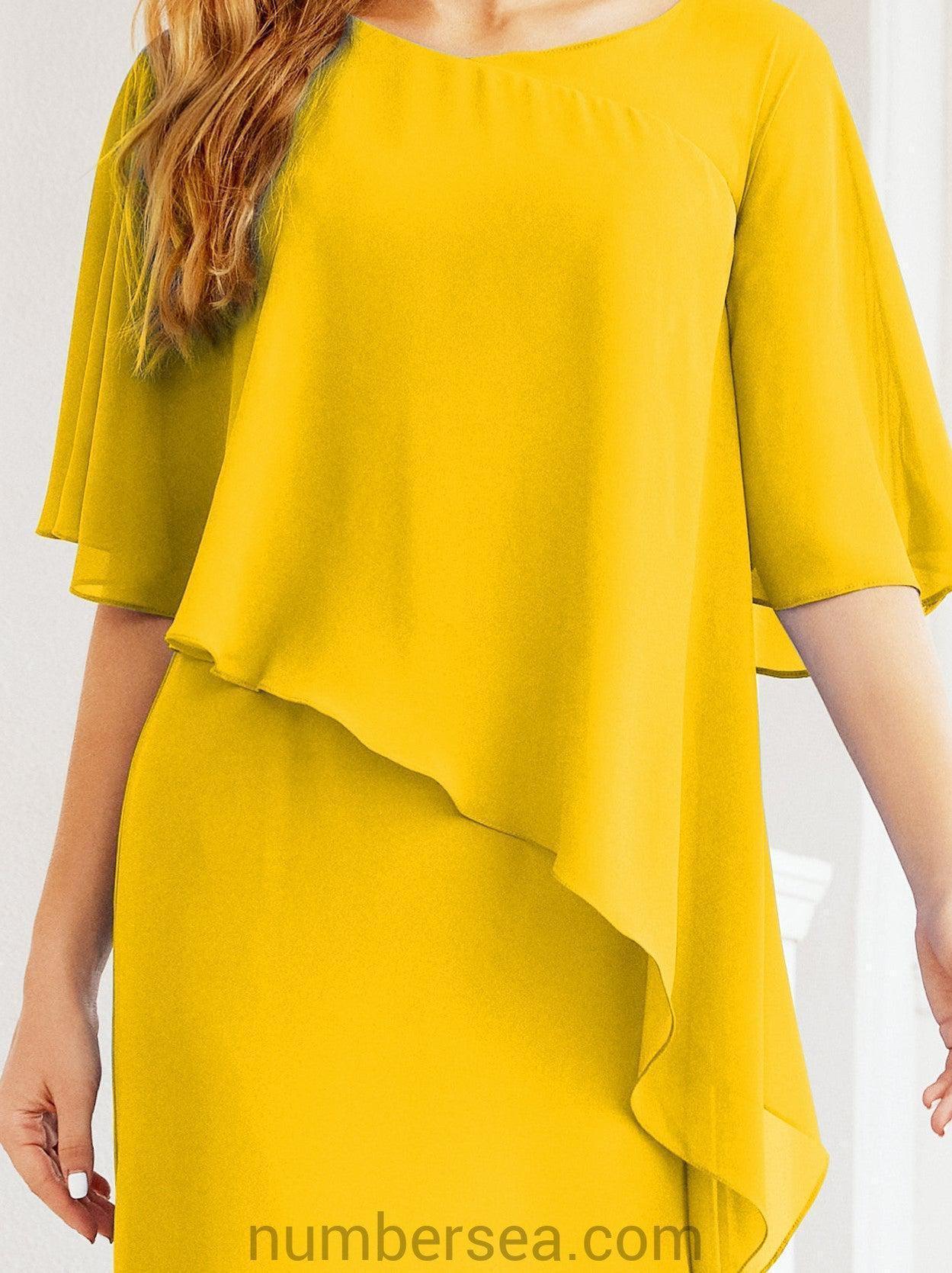 Robe de soirée formelle longue pour mère de la mariée avec cape à volants 28026