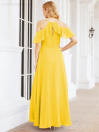 Robes longues de demoiselle d'honneur Numbersea à épaules dénudées, fente latérale, robes de bal formelles pour fête et mariage 28070