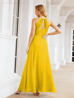 Numbersea Robes de demoiselle d'honneur pour femmes à bretelles doubles spaghetti Robe longue de soirée formelle fendue sur le côté 28051