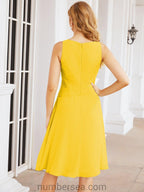 Vestidos para a Mãe da Noiva Vestido de Baile de Finalistas Vestido Casual Pregueado 28065