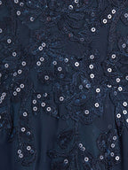 Robe de mère de la mariée en mousseline de soie à dentelle, longueur au sol, en ligne A, col en V, ornée de paillettes