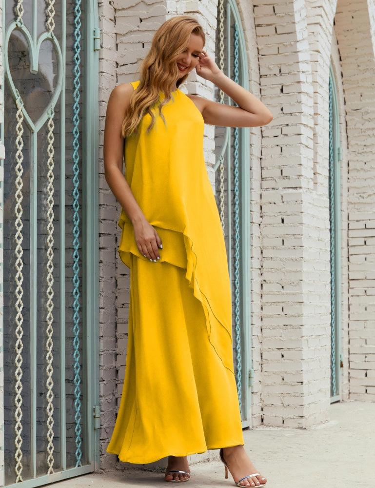 Vestido Longo de Chiffon para Mães da Noiva de Tamanho Grande, para Damas de Honra e Baile de Finalistas, Modelo 28019