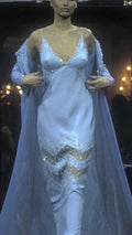 Abito da sera elegante in raso blu con paillettes e pieghe, spalline sottili Y8257