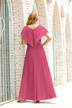 Robe de la Mère de la Mariée Grande Taille Col en V Longueur Solennelle Robe de Bal Formelle pour Invité de Mariage 28020