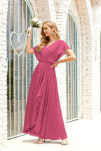Robe de la Mère de la Mariée Grande Taille Col en V Longueur Solennelle Robe de Bal Formelle pour Invité de Mariage 28020
