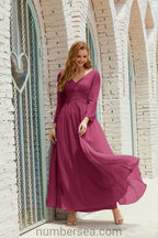 Abito da damigella Numbersea in chiffon, abito formale per festa, abito da sera 28016