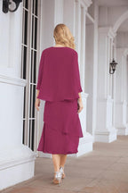 Robe de mariage de la mère de la mariée en deux pièces, ligne A, pour cérémonie et soirée formelle, modèle 28072