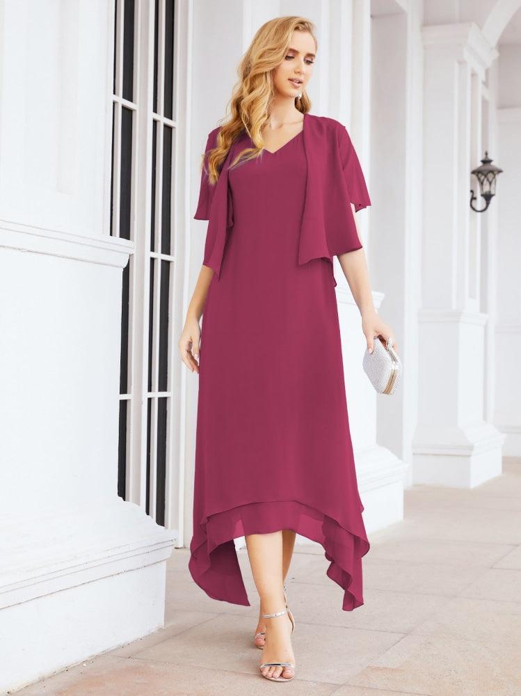 Vestido de Noiva de Duas Peças em Linha A para Mãe da Noiva Vestido de Festa Formal 28073