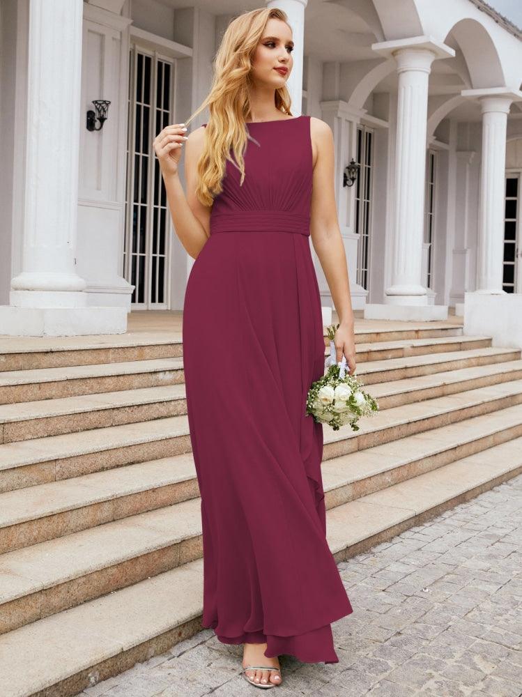 Abiti da damigella Numbersea per matrimonio con volant, lunghi, formali, da ballo 28039