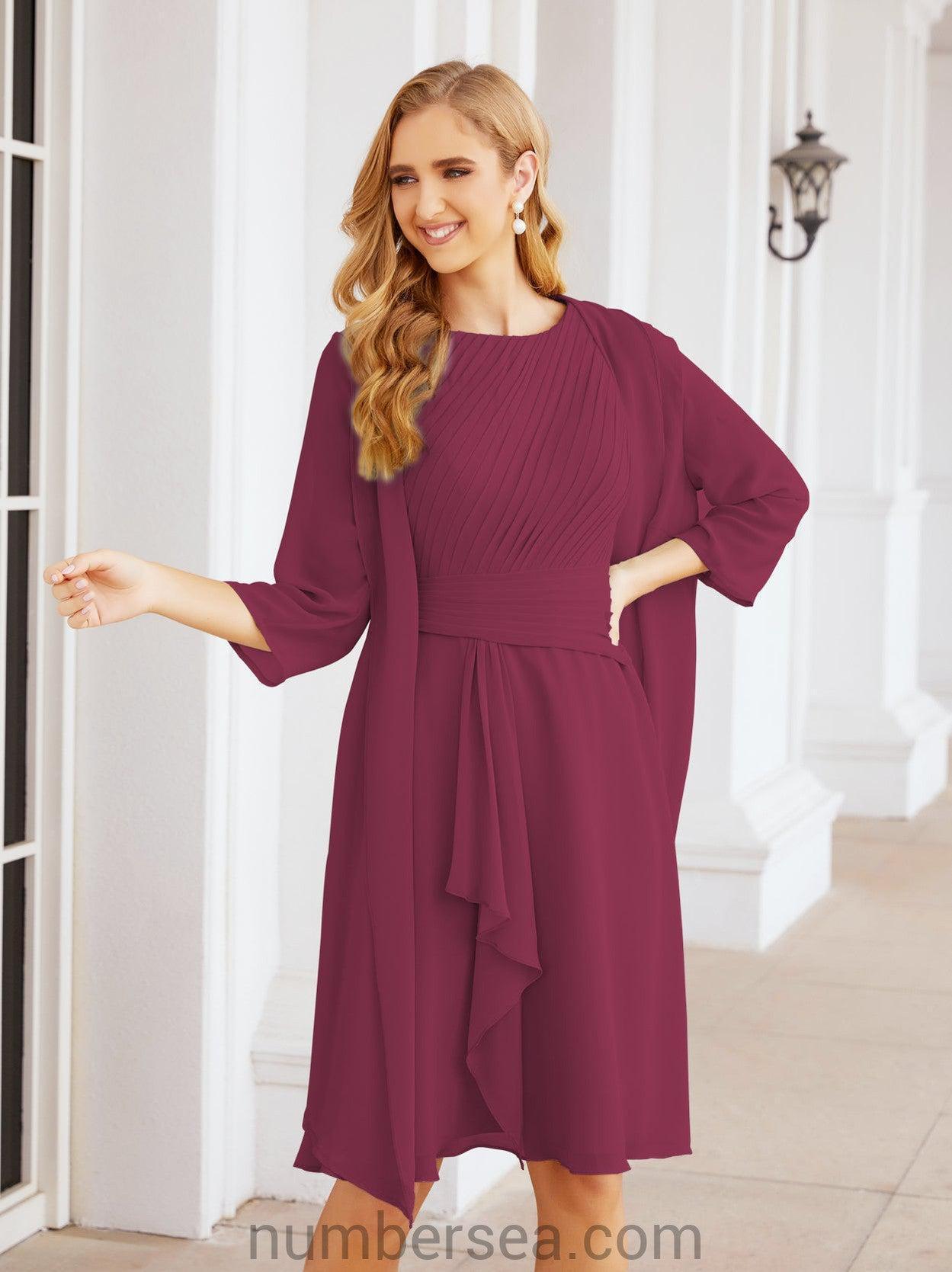 Vestidos para a Mãe da Noiva Vestido de Baile de Finalistas Vestido Casual Pregueado 28065