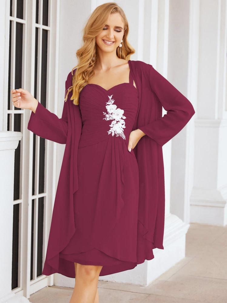Vestidos de Mãe do Noivo Aplicações de Renda para Convidados de Casamento 28066
