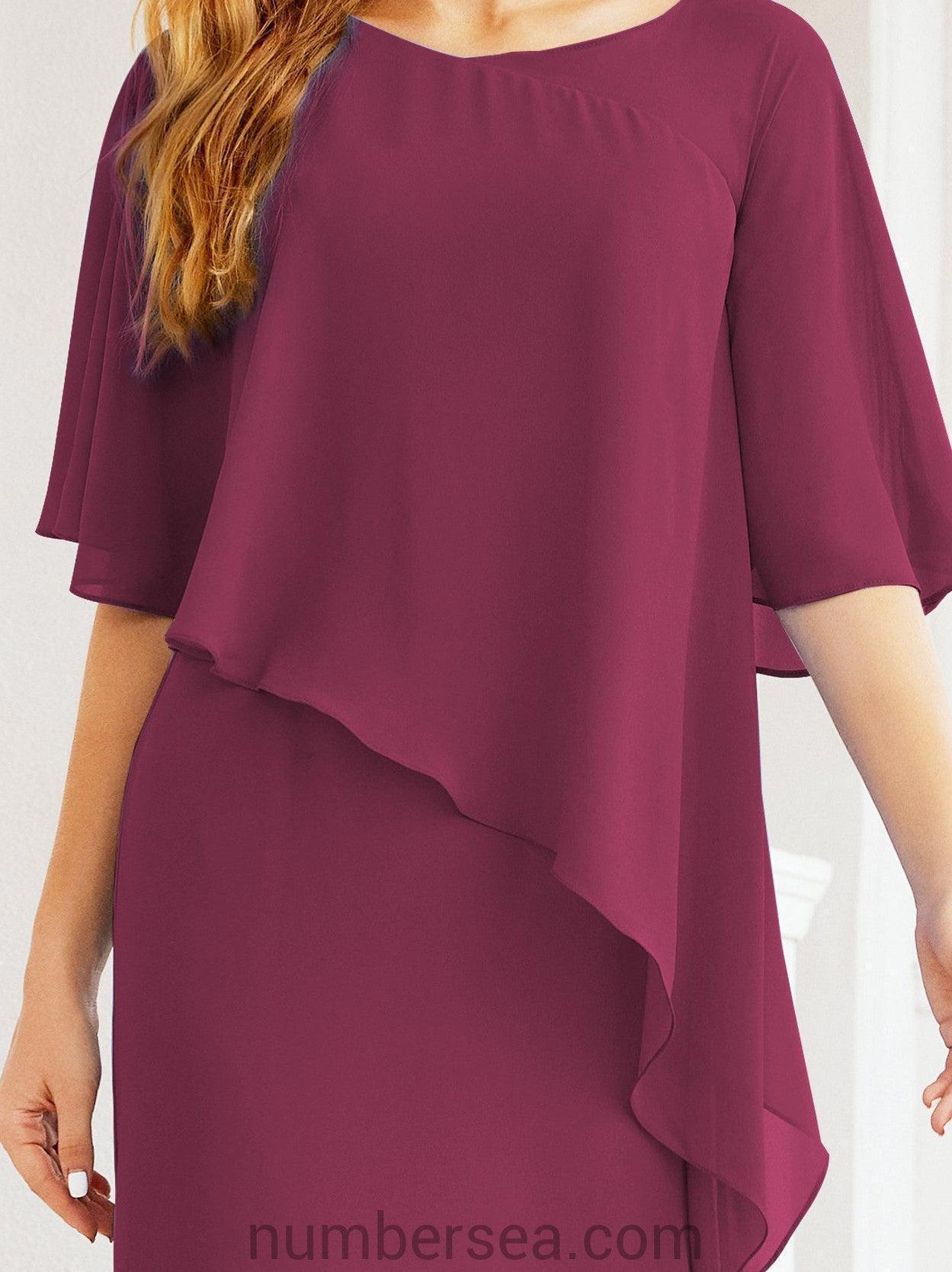 Robe de soirée formelle longue pour mère de la mariée avec cape à volants 28026