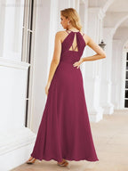 Numbersea Robes de demoiselle d'honneur pour femmes à bretelles doubles spaghetti Robe longue de soirée formelle fendue sur le côté 28051