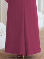 Robe de soirée formelle longue pour mère de la mariée avec cape à volants 28026