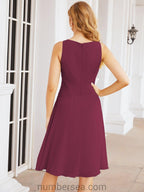 Vestidos para a Mãe da Noiva Vestido de Baile de Finalistas Vestido Casual Pregueado 28065