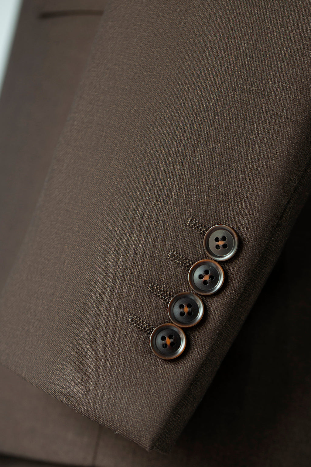 Tailored Double Breasted Dark Brown Wool Suit For Formal Groom And Business