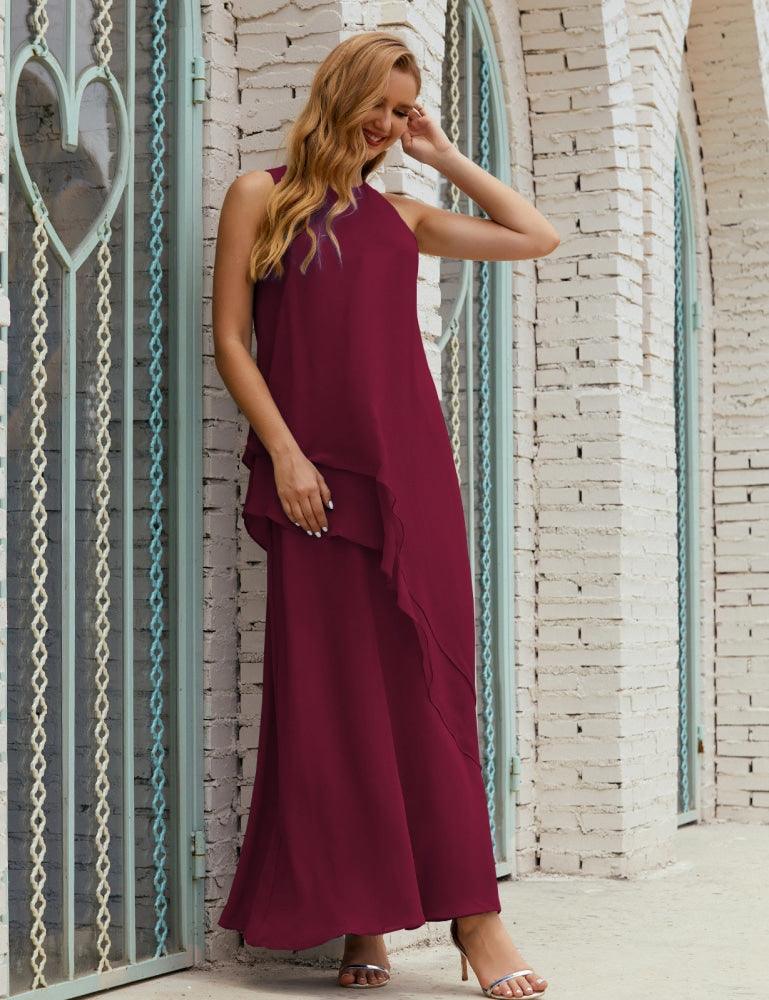 Vestido Longo de Chiffon para Mães da Noiva de Tamanho Grande, para Damas de Honra e Baile de Finalistas, Modelo 28019