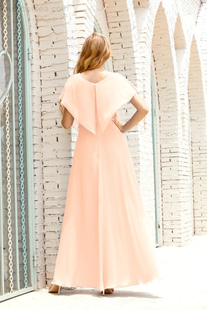 Robe de la Mère de la Mariée Grande Taille Col en V Longueur Solennelle Robe de Bal Formelle pour Invité de Mariage 28020