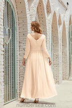 Abito da damigella Numbersea in chiffon, abito formale per festa, abito da sera 28016
