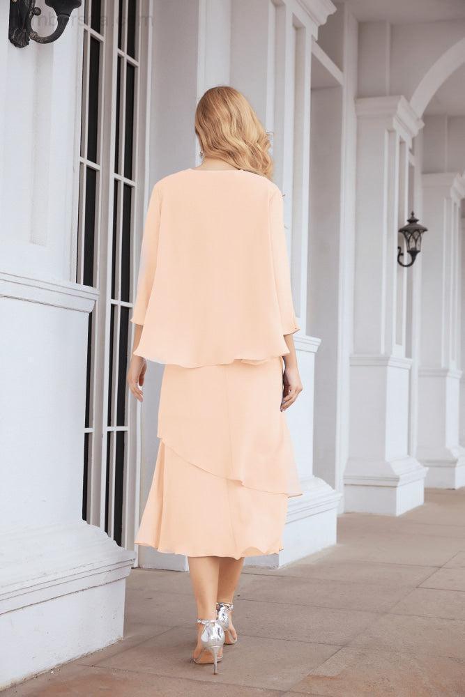 Robe de mariage de la mère de la mariée en deux pièces, ligne A, pour cérémonie et soirée formelle, modèle 28072