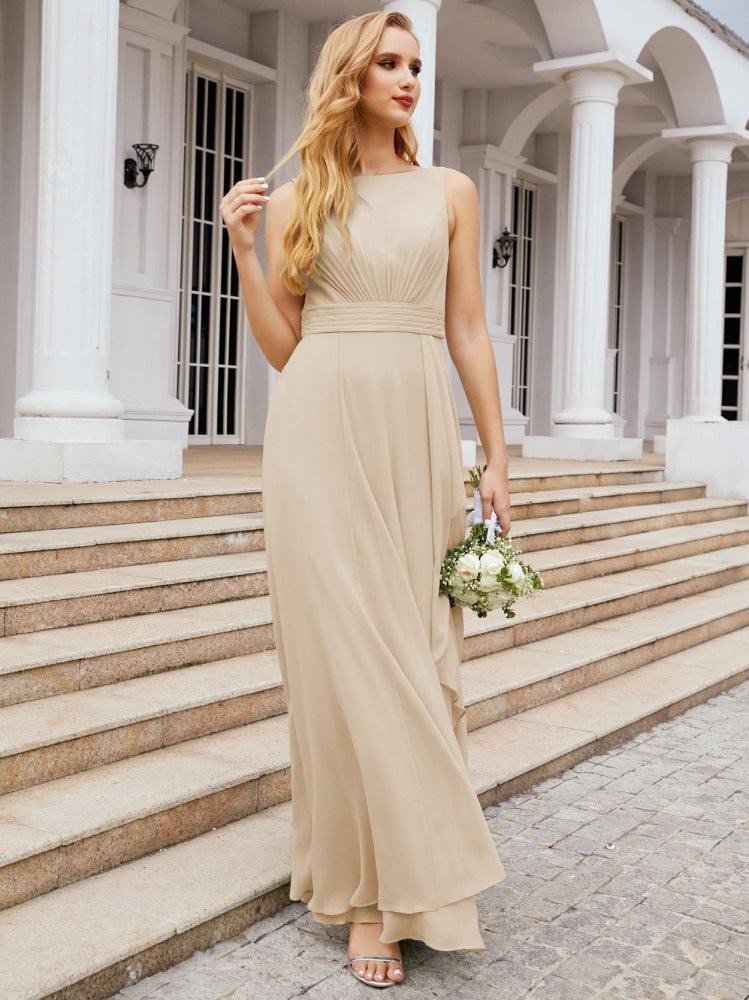 Abiti da damigella Numbersea per matrimonio con volant, lunghi, formali, da ballo 28039
