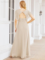 Abiti da damigella Numbersea con mantella, abito formale da ballo, abiti con schiena scoperta per madre della sposa 28058